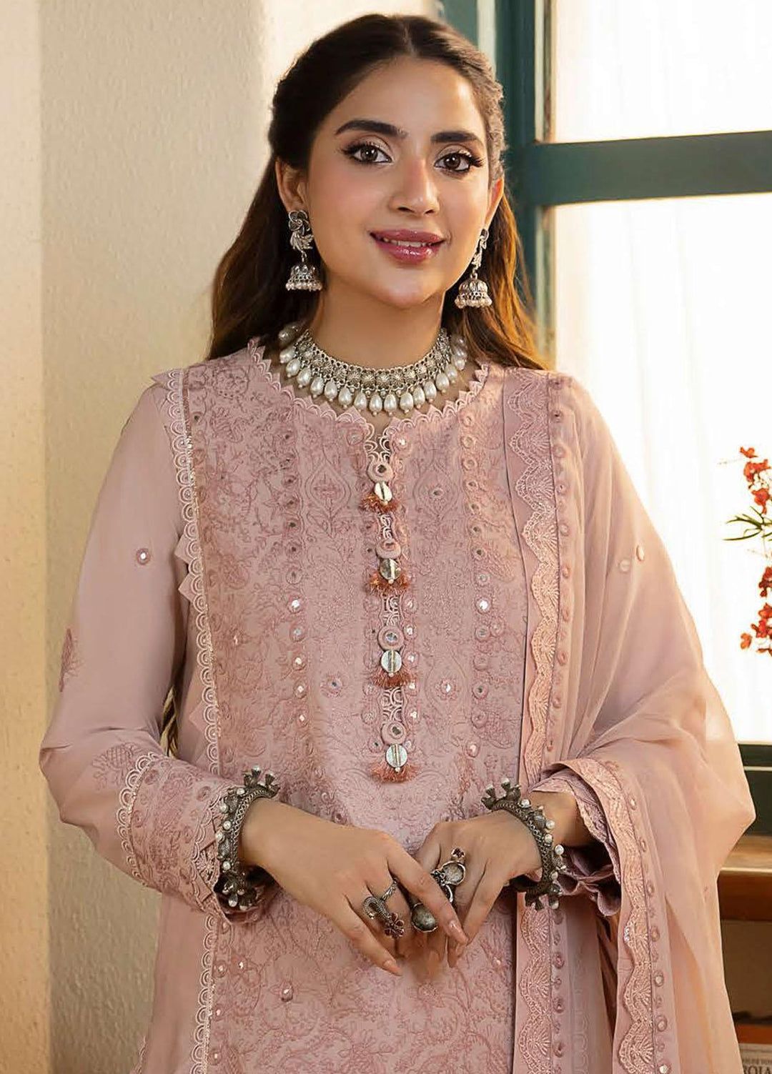 Shadow Work By Asim Jofa Embroidered Lawn Suits Unstitched 3 Piece AJ23SW AJSW-07 - Luxury Festive Collection