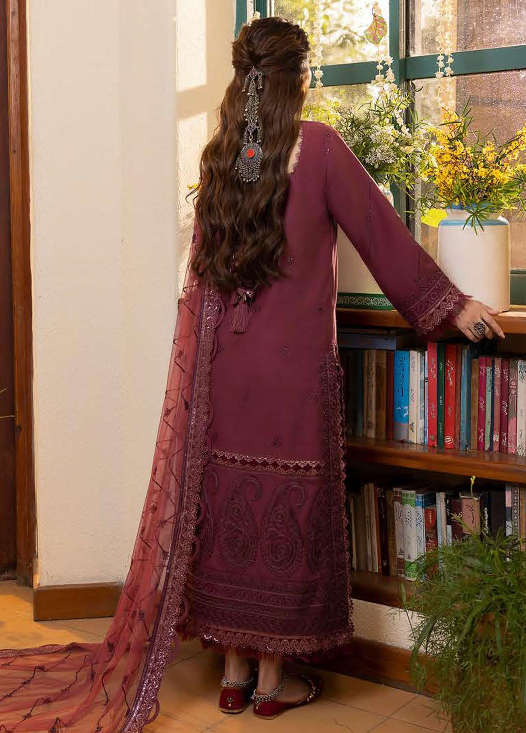 Shadow Work By Asim Jofa Embroidered Lawn Suits Unstitched 3 Piece AJ23SW AJSW-10 - Luxury Festive Collection