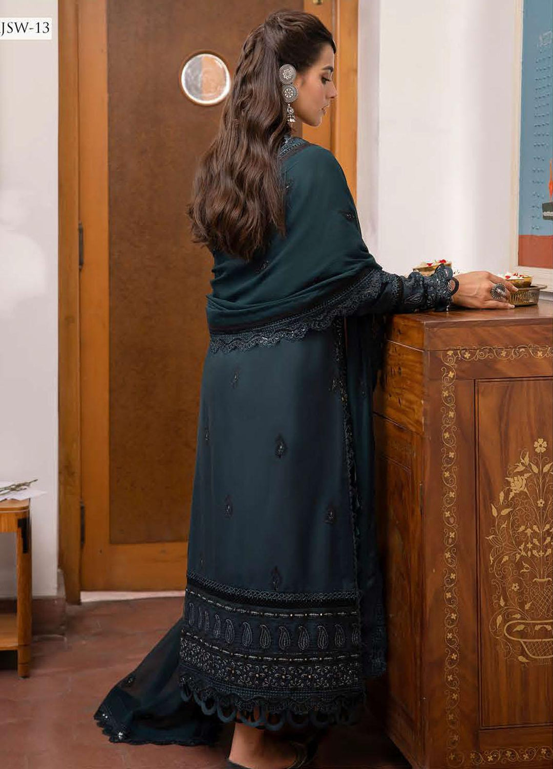 Shadow Work By Asim Jofa Embroidered Lawn Suits Unstitched 3 Piece AJ23SW AJSW-13 - Luxury Festive Collection