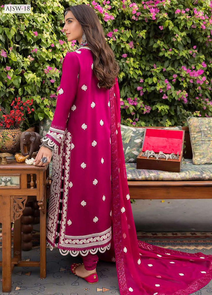 Shadow Work By Asim Jofa Embroidered Lawn Suits Unstitched 3 Piece AJ23SW AJSW-18 - Luxury Festive Collection