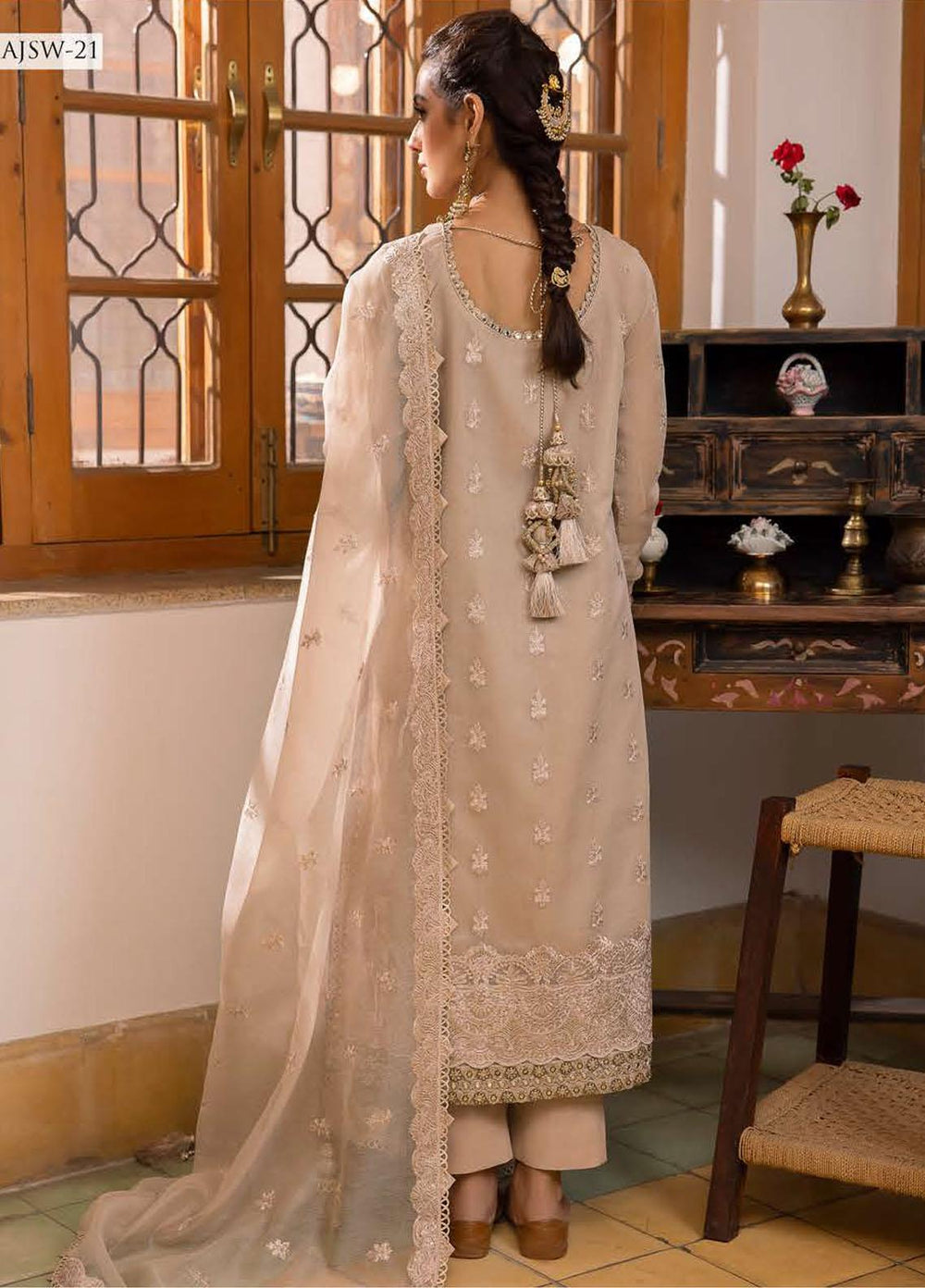 Shadow Work By Asim Jofa Embroidered Cotton Suits Unstitched 3 Piece AJ23SW AJSW-21 - Luxury Festive Collection