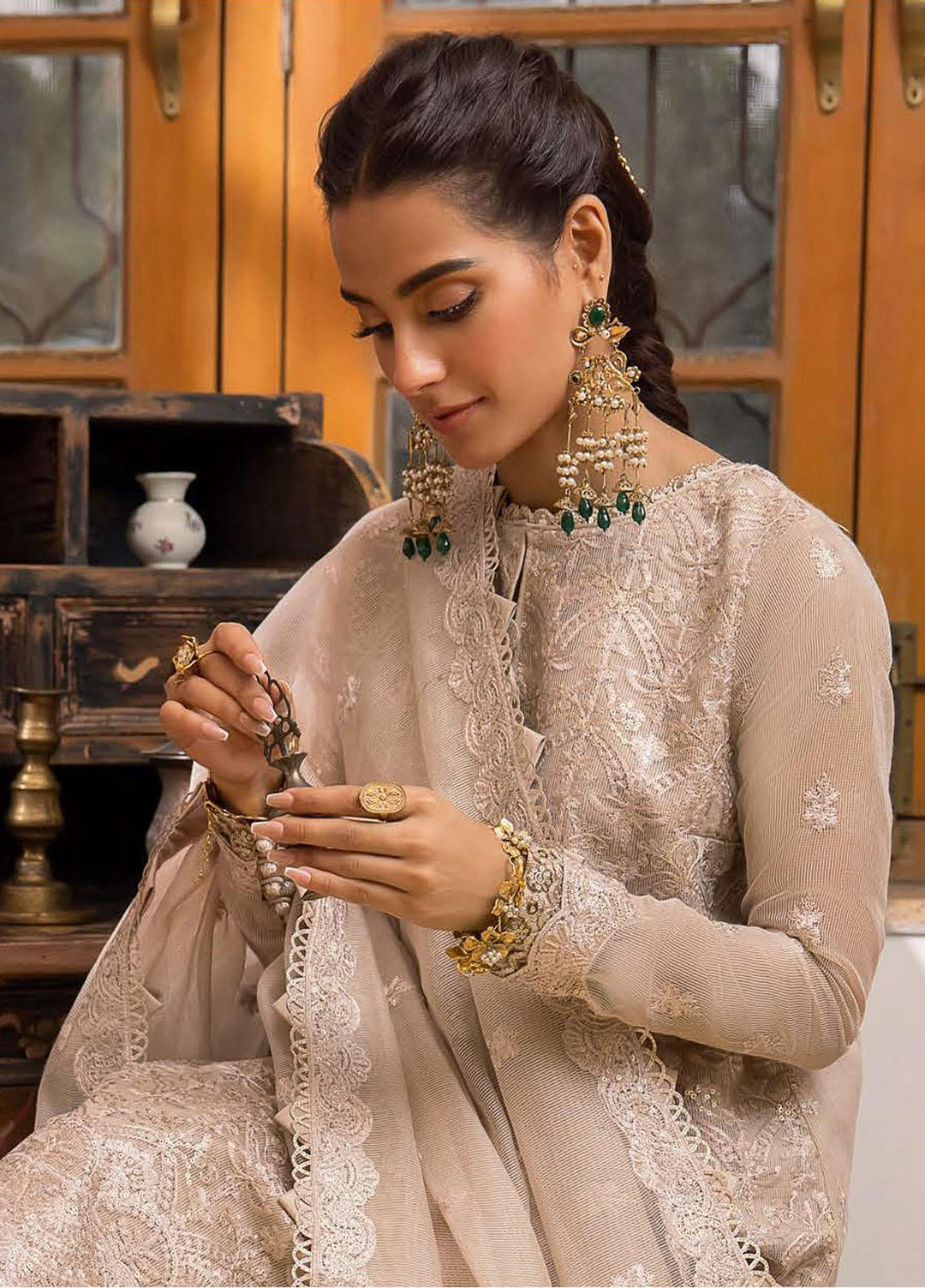 Shadow Work By Asim Jofa Embroidered Cotton Suits Unstitched 3 Piece AJ23SW AJSW-21 - Luxury Festive Collection