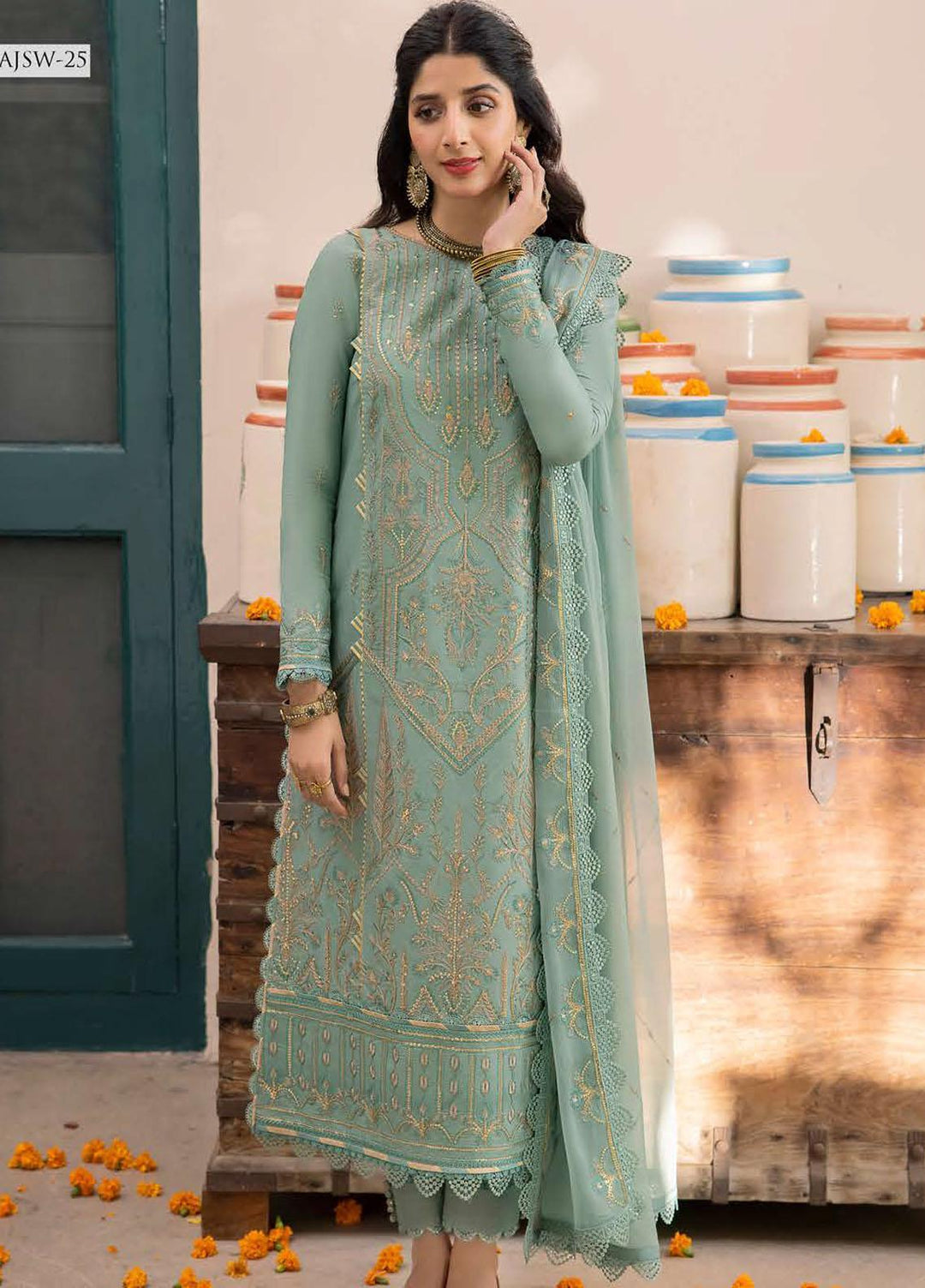 Shadow Work By Asim Jofa Embroidered Viscose Suits Unstitched 3 Piece AJ23SW AJSW-25 - Luxury Festive Collection