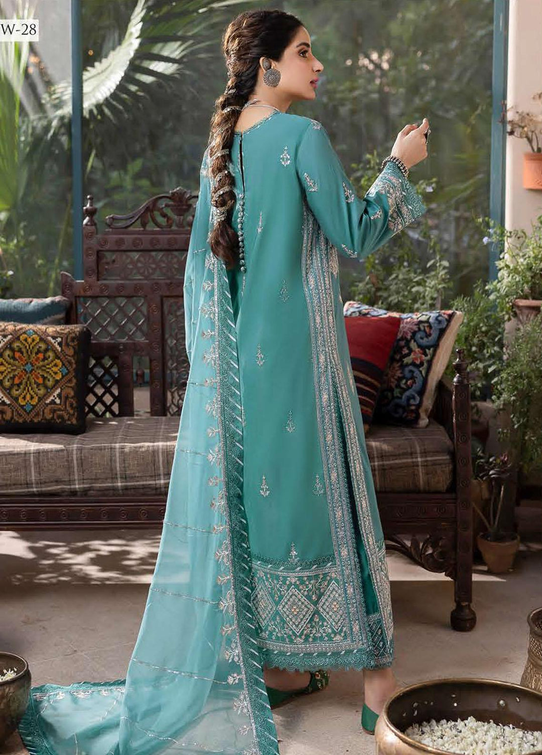 Shadow Work By Asim Jofa Embroidered Lawn Suits Unstitched 3 Piece AJ23SW AJSW-28 - Luxury Festive Collection