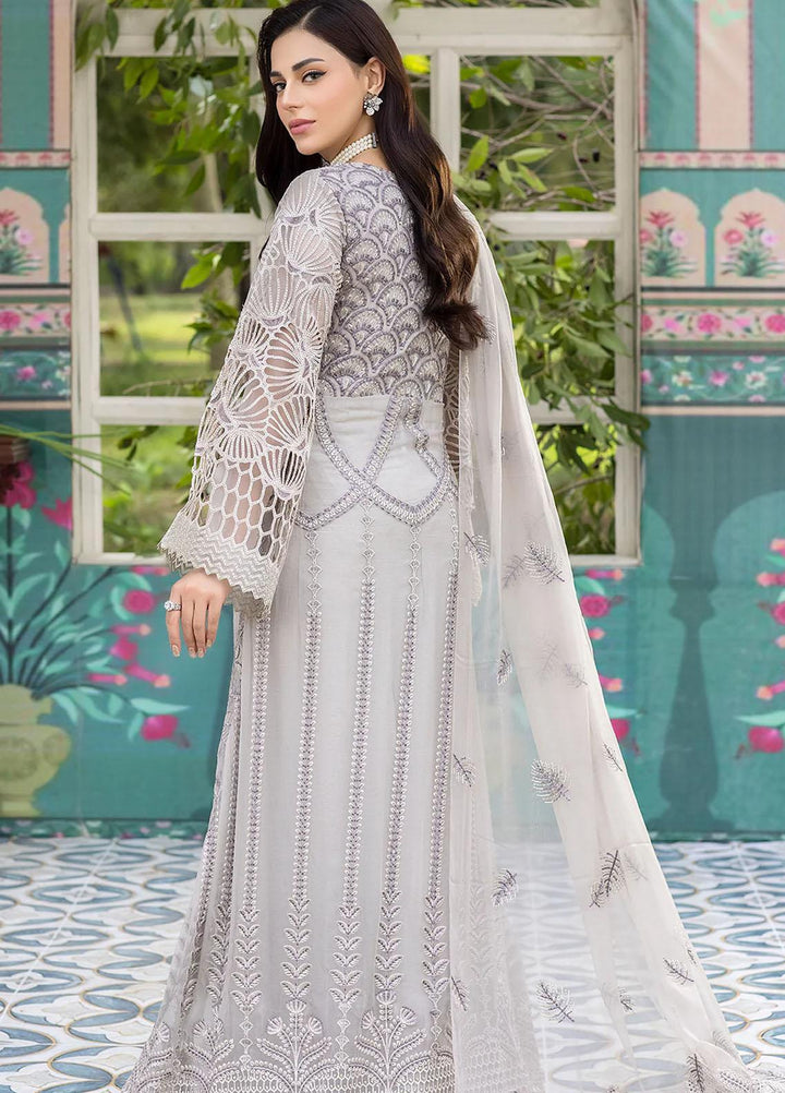 Shafaq By Flossie Embroidered Chiffon Suits Unstitched 3 Piece FS23EX-V7 FE-705 Moon Flower - Luxury Collection