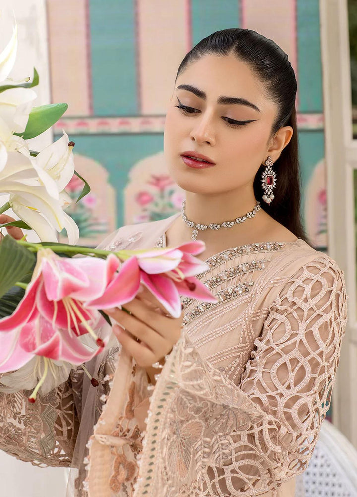 Shafaq By Flossie Embroidered Chiffon Suits Unstitched 3 Piece FS23EX-V7 FE-706 Day Dream - Luxury Collection