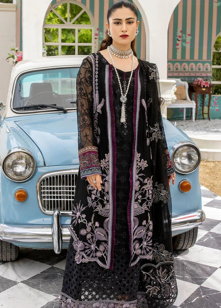 Shafaq By Flossie Embroidered Chiffon Suits Unstitched 4 Piece FS23EX-V7 FE-707 Mystique - Luxury Collection