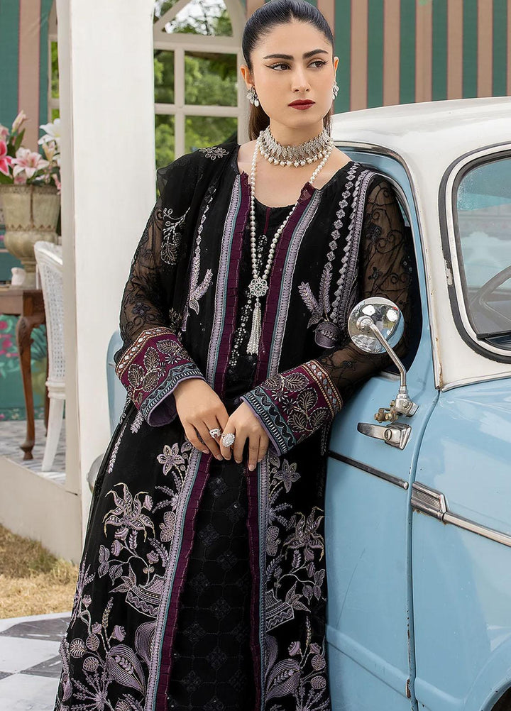 Shafaq By Flossie Embroidered Chiffon Suits Unstitched 4 Piece FS23EX-V7 FE-707 Mystique - Luxury Collection