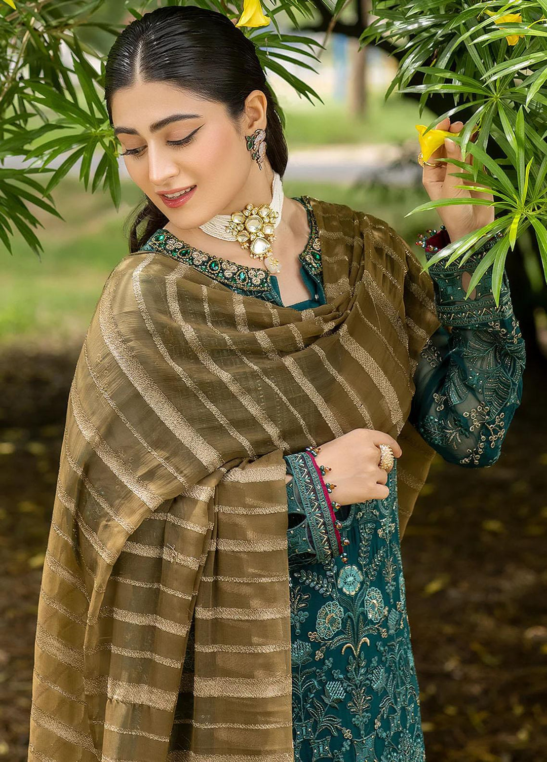 Shafaq By Flossie Embroidered Chiffon Suits Unstitched 3 Piece FS23EX-V7 FE-710 Fleur - Luxury Collection