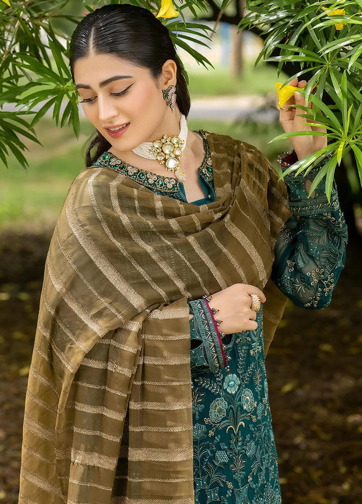 Shafaq By Flossie Embroidered Chiffon Suits Unstitched 3 Piece FS23EX-V7 FE-710 Fleur - Luxury Collection