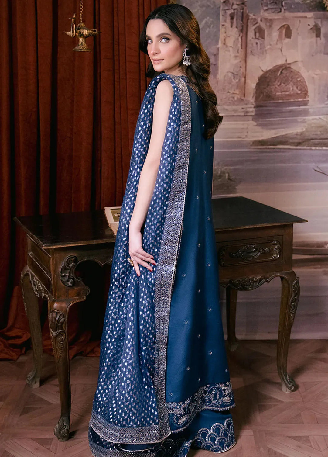 Shagun by Neeshay Embroidered Raw Silk Suit Unstitched 3 Piece NSH24SR Mehrunissa - Festive Collection