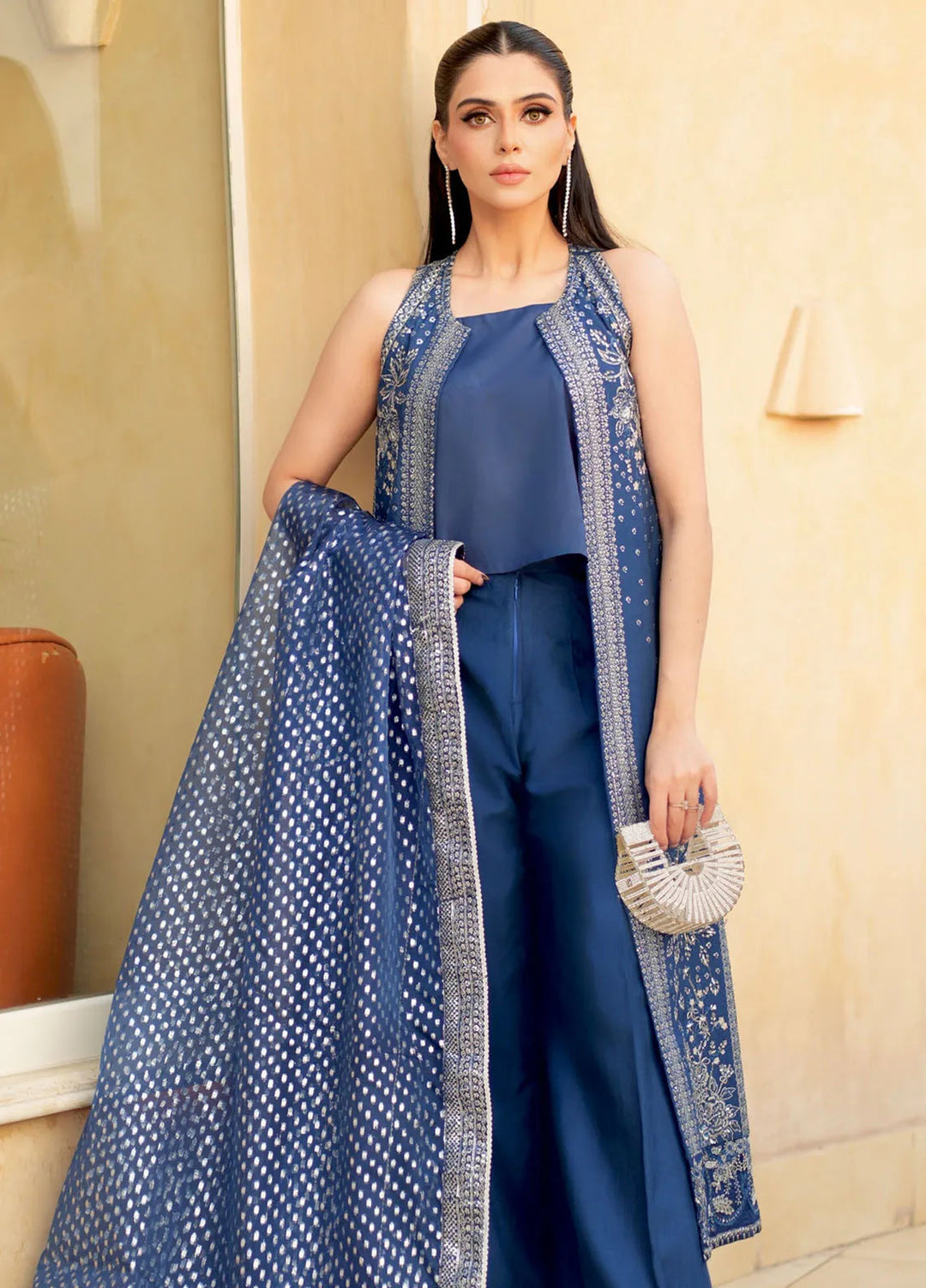 Shagun by Neeshay Embroidered Raw Silk Suit Unstitched 3 Piece NSH24SR Mehrunissa - Festive Collection