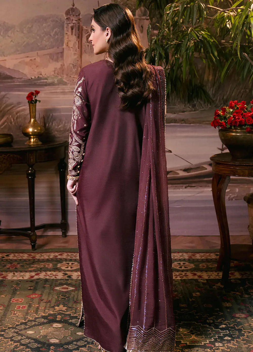 Shagun by Neeshay Embroidered Raw Silk Suit Unstitched 3 Piece NSH24SR Shehnai - Festive Collection