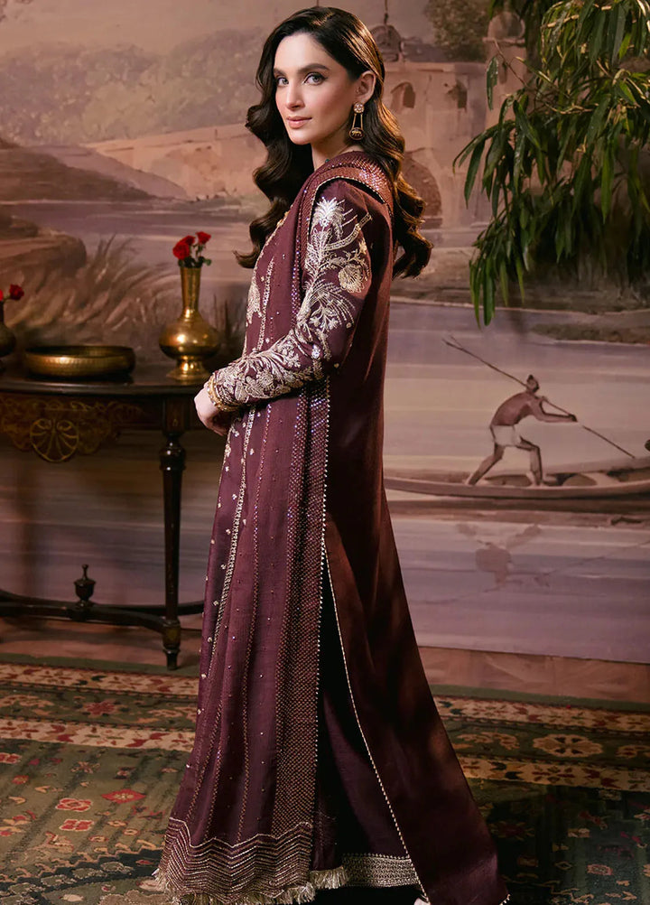 Shagun by Neeshay Embroidered Raw Silk Suit Unstitched 3 Piece NSH24SR Shehnai - Festive Collection