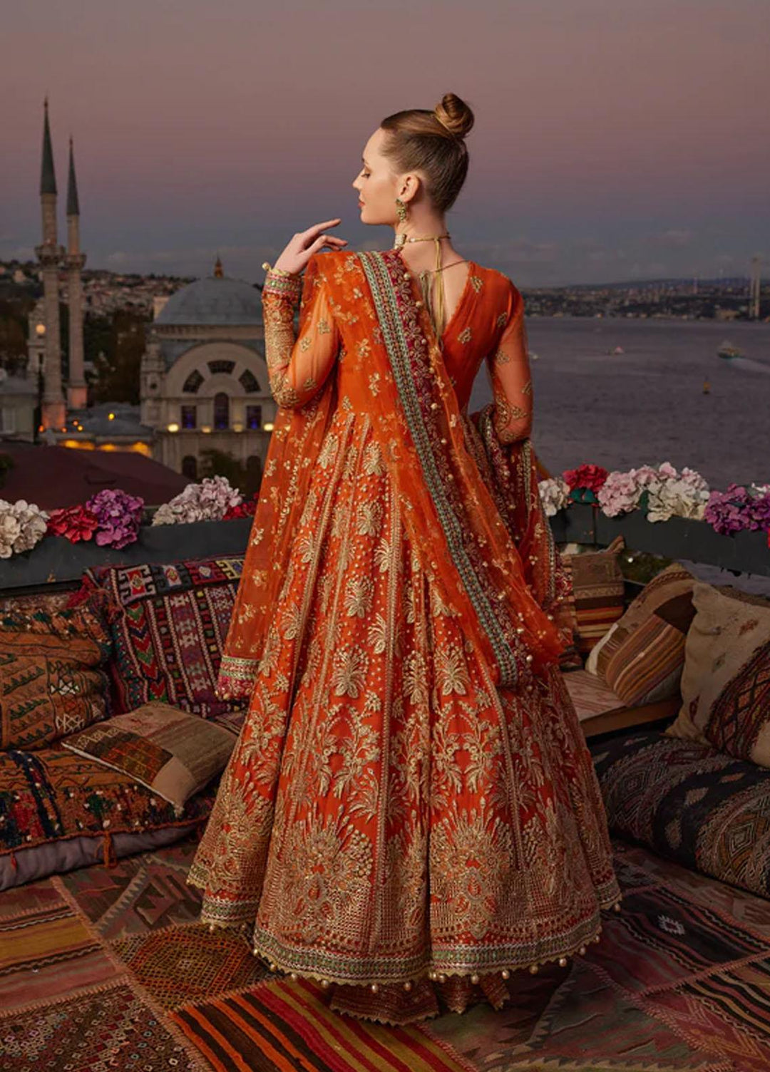 Shagun Imroz By Gisele Embroidered Net Suits Unstitched 3 Piece GL22SI Atesh - Wedding Collection