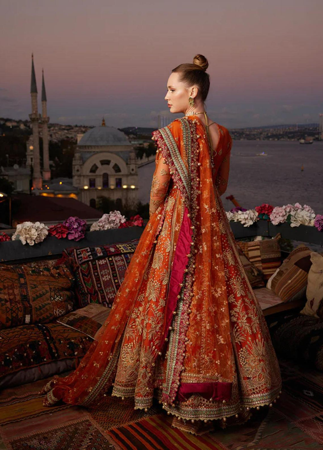 Shagun Imroz By Gisele Embroidered Net Suits Unstitched 3 Piece GL22SI Atesh - Wedding Collection