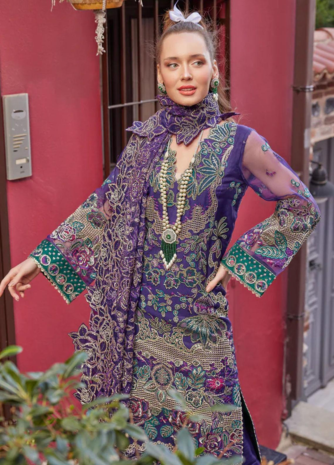 Shagun Imroz By Gisele Embroidered Organza Suits Unstitched 3 Piece GL22SI Sadaf - Wedding Collection