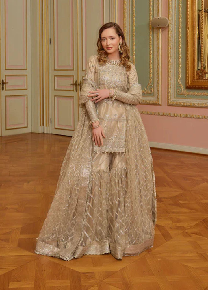 Shagun Imroz By Gisele Embroidered Net Suits Unstitched 3 Piece GL22SI Shafaq - Wedding Collection