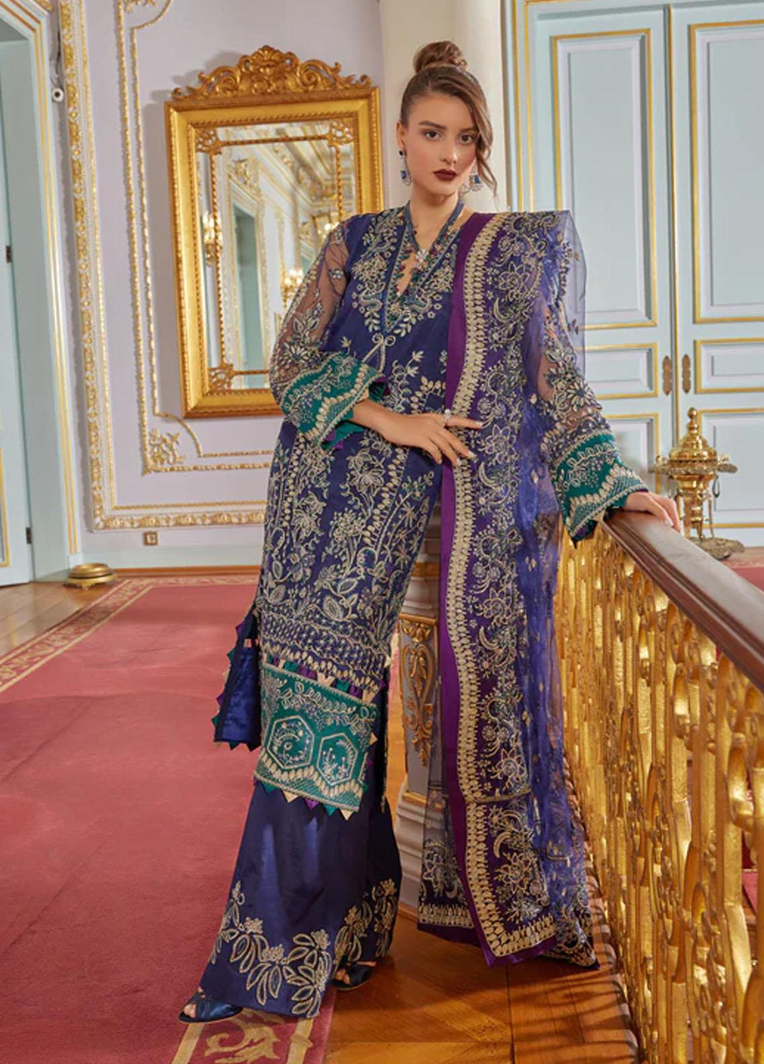 Shagun Imroz By Gisele Embroidered Net Suits Unstitched 3 Piece GL22SI Tarz - Wedding Collection