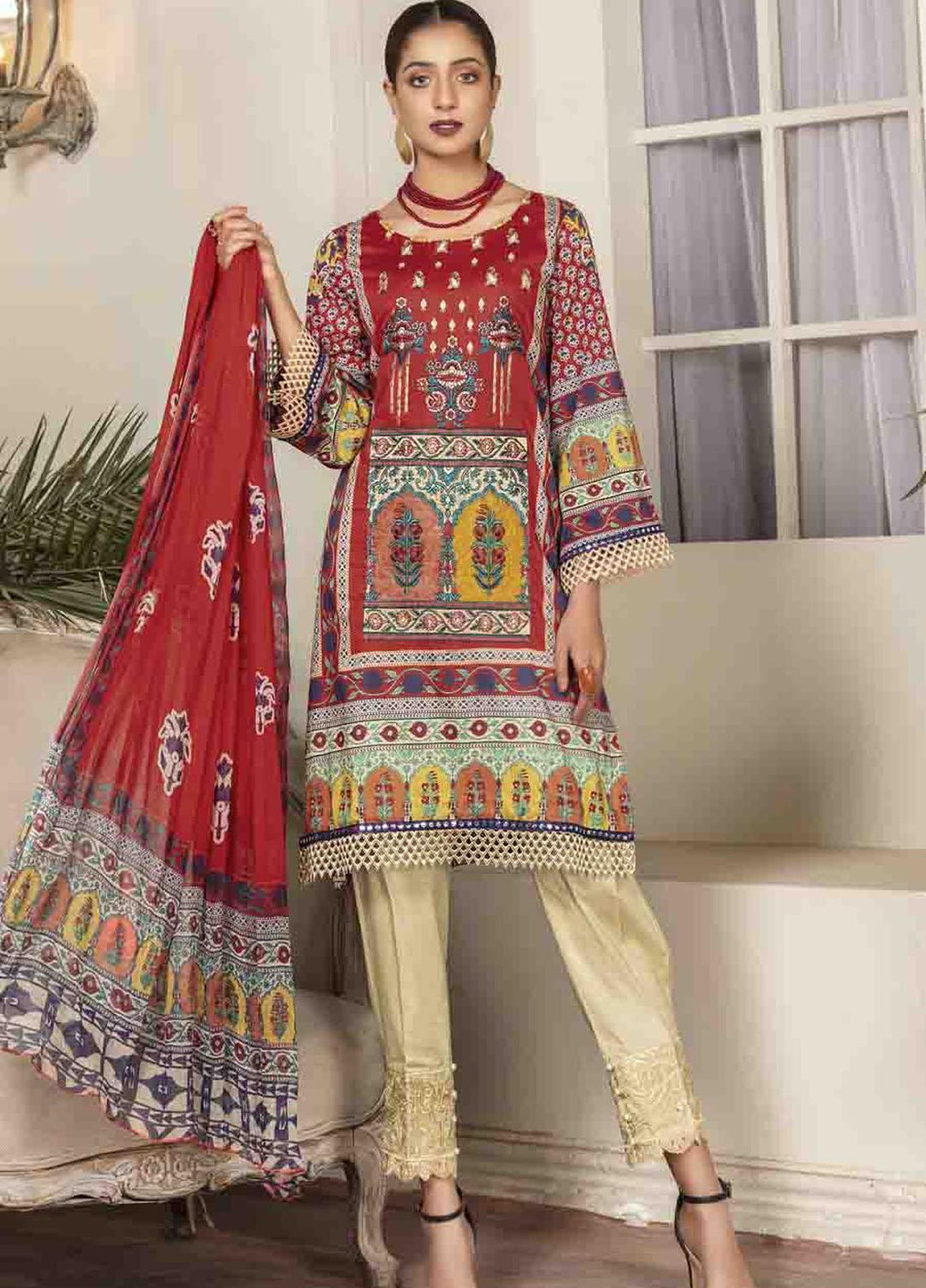 Shahana by Zara Ali Embroidered Lawn Suits Unstitched 3 Piece ZRA21SH SA-12 - Summer Collection