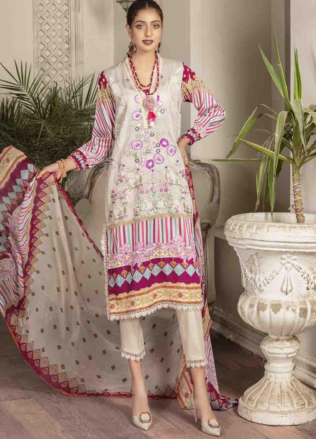 Shahana by Zara Ali Embroidered Lawn Suits Unstitched 3 Piece ZRA21SH SA-13 - Summer Collection