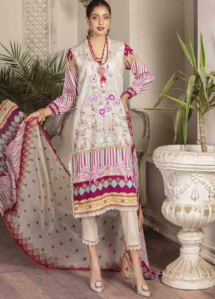 Shahana by Zara Ali Embroidered Lawn Suits Unstitched 3 Piece ZRA21SH SA-13 - Summer Collection