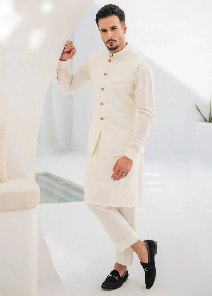 Shahjahan Fancy Men Kurta Pajama with Waistcoat - Boski