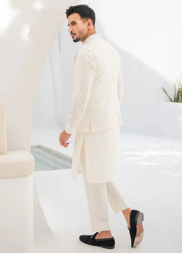 Shahjahan Fancy Men Kurta Pajama with Waistcoat - Boski