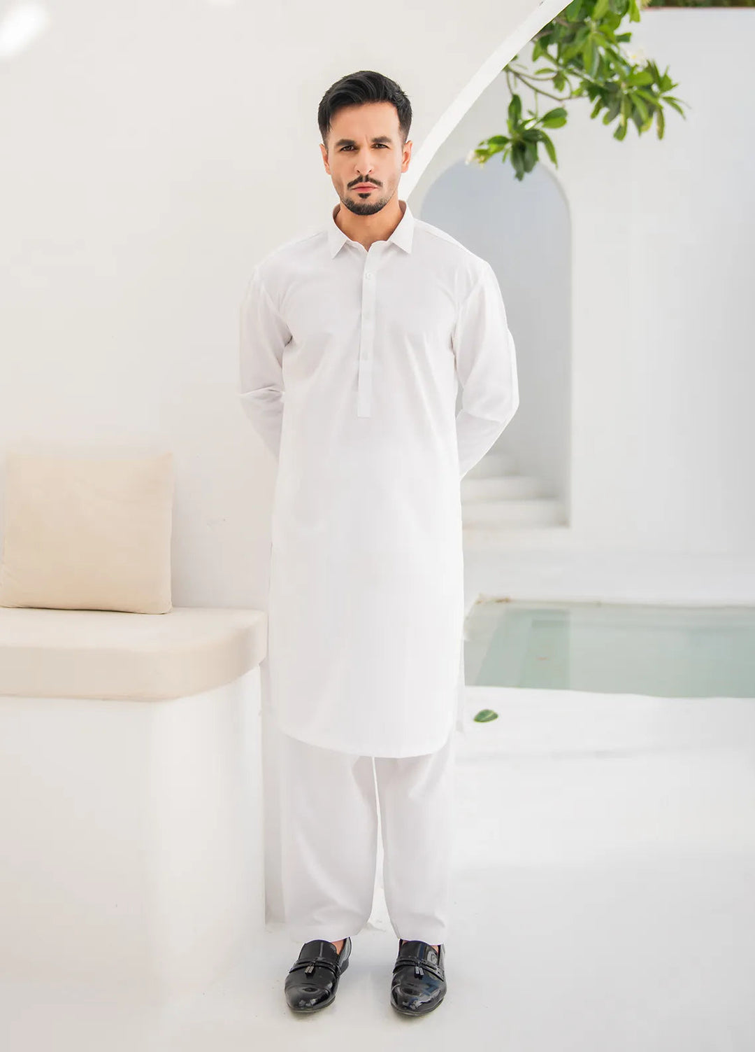Shahjahan Wash n Wear Fancy Men Kurta Pajama - Off White