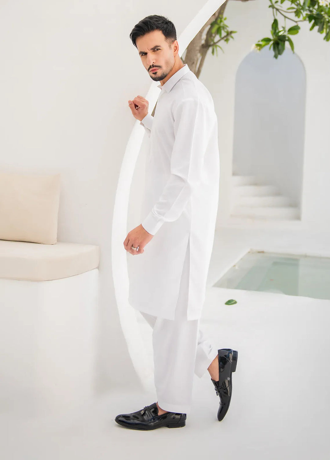 Shahjahan Wash n Wear Fancy Men Kurta Pajama - Off White