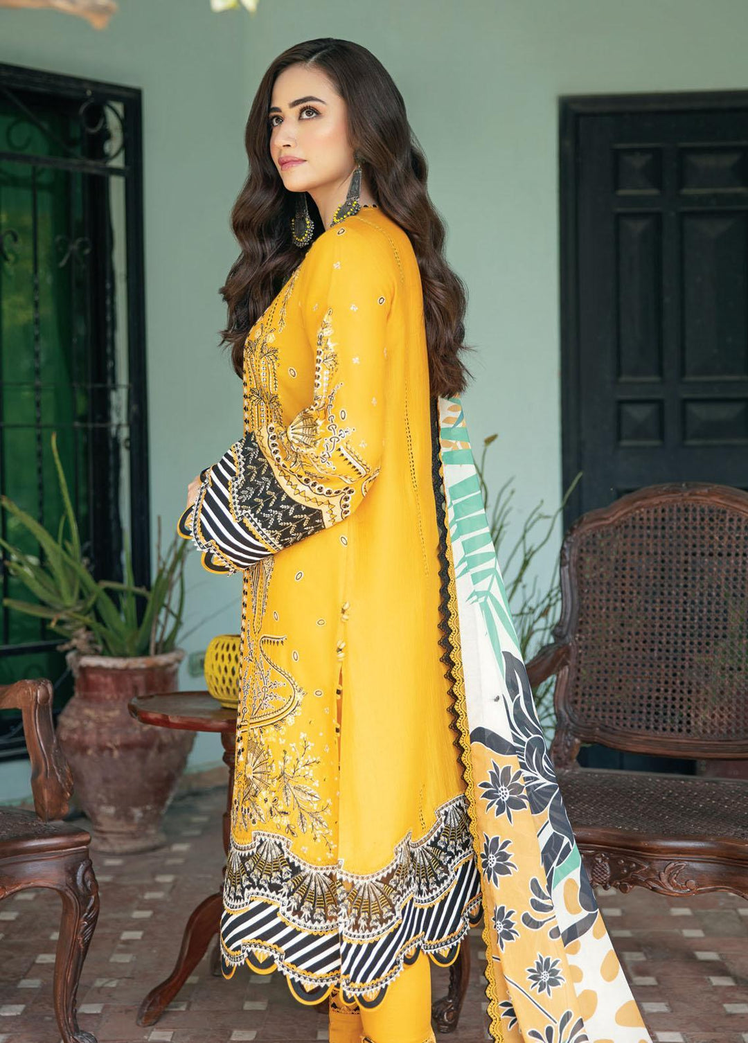 Shahkaar By Jazmin Embroidered Lawn Suits Unstitched 3 Piece JZ22S D2 Zard - Spring / Summer Collection