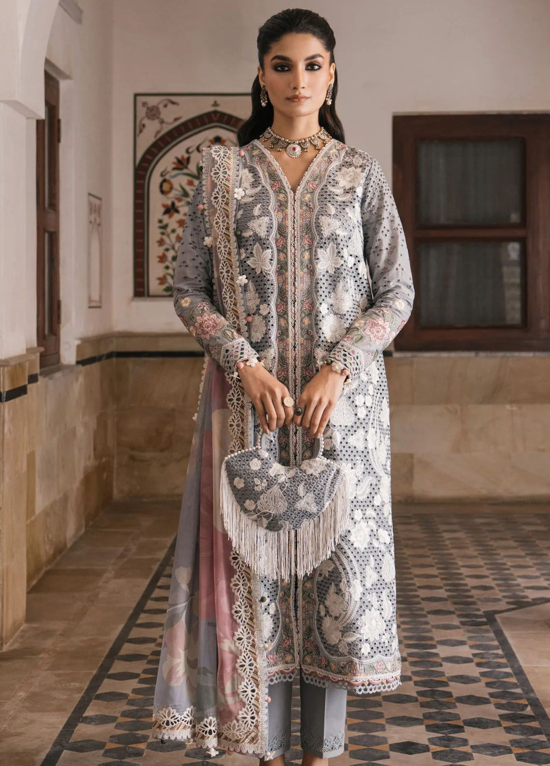 Shahkaar by Jazmin Embroidered Lawn Suits Unstitched 3 Piece JZ24SK D-03 - Festive Collection