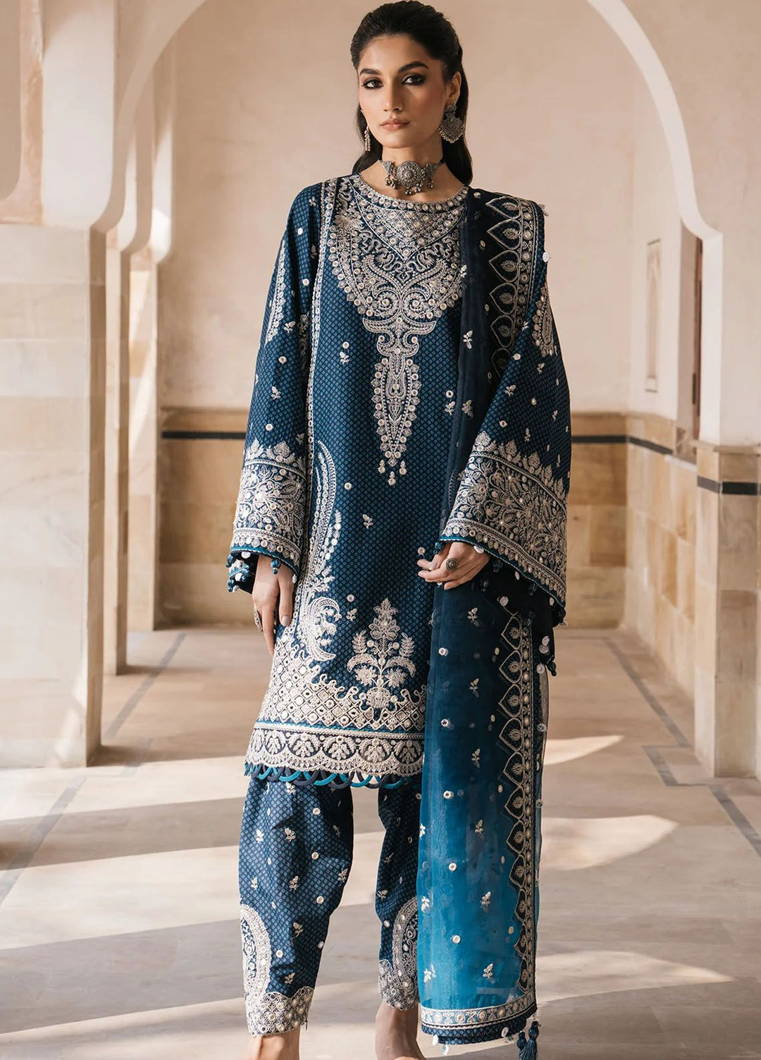 Shahkaar by Jazmin Embroidered Lawn Suits Unstitched 3 Piece JZ24SK D-05 - Festive Collection