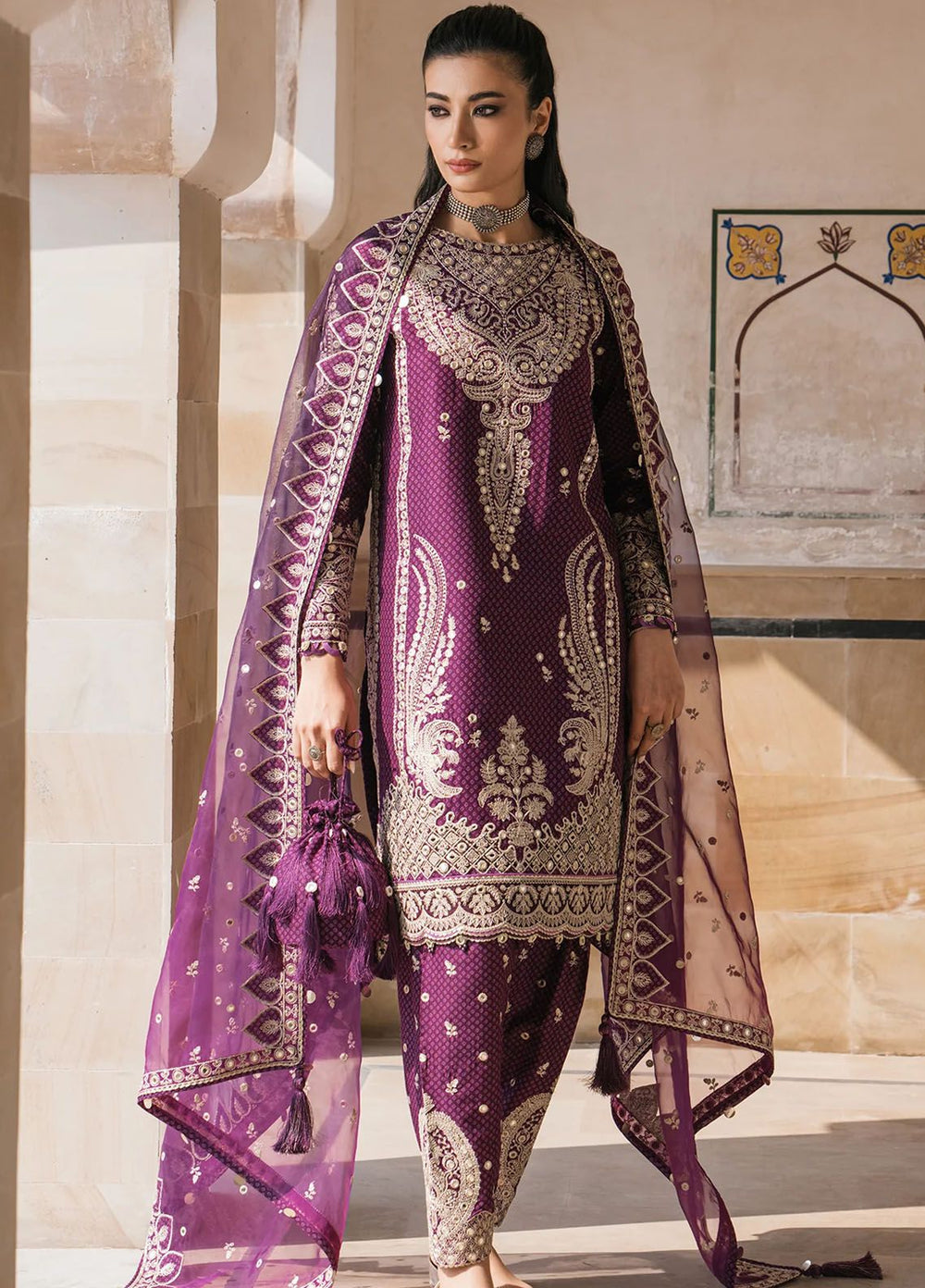 Shahkaar by Jazmin Embroidered Lawn Suits Unstitched 3 Piece JZ24SK D-06 - Festive Collection
