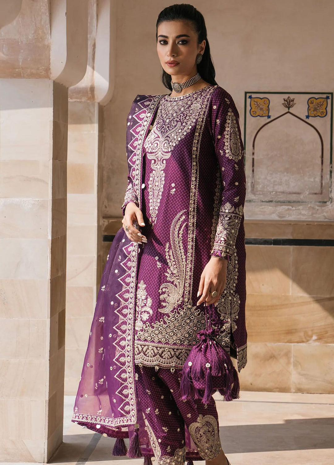 Shahkaar by Jazmin Embroidered Lawn Suits Unstitched 3 Piece JZ24SK D-06 - Festive Collection