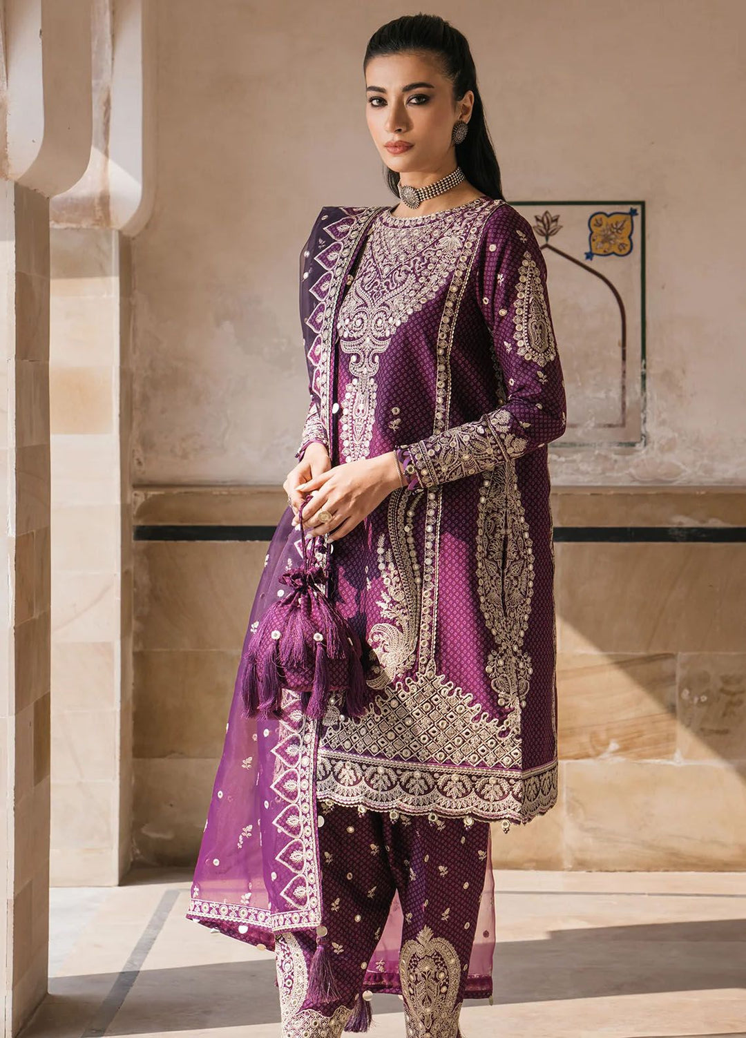 Shahkaar by Jazmin Embroidered Lawn Suits Unstitched 3 Piece JZ24SK D-06 - Festive Collection