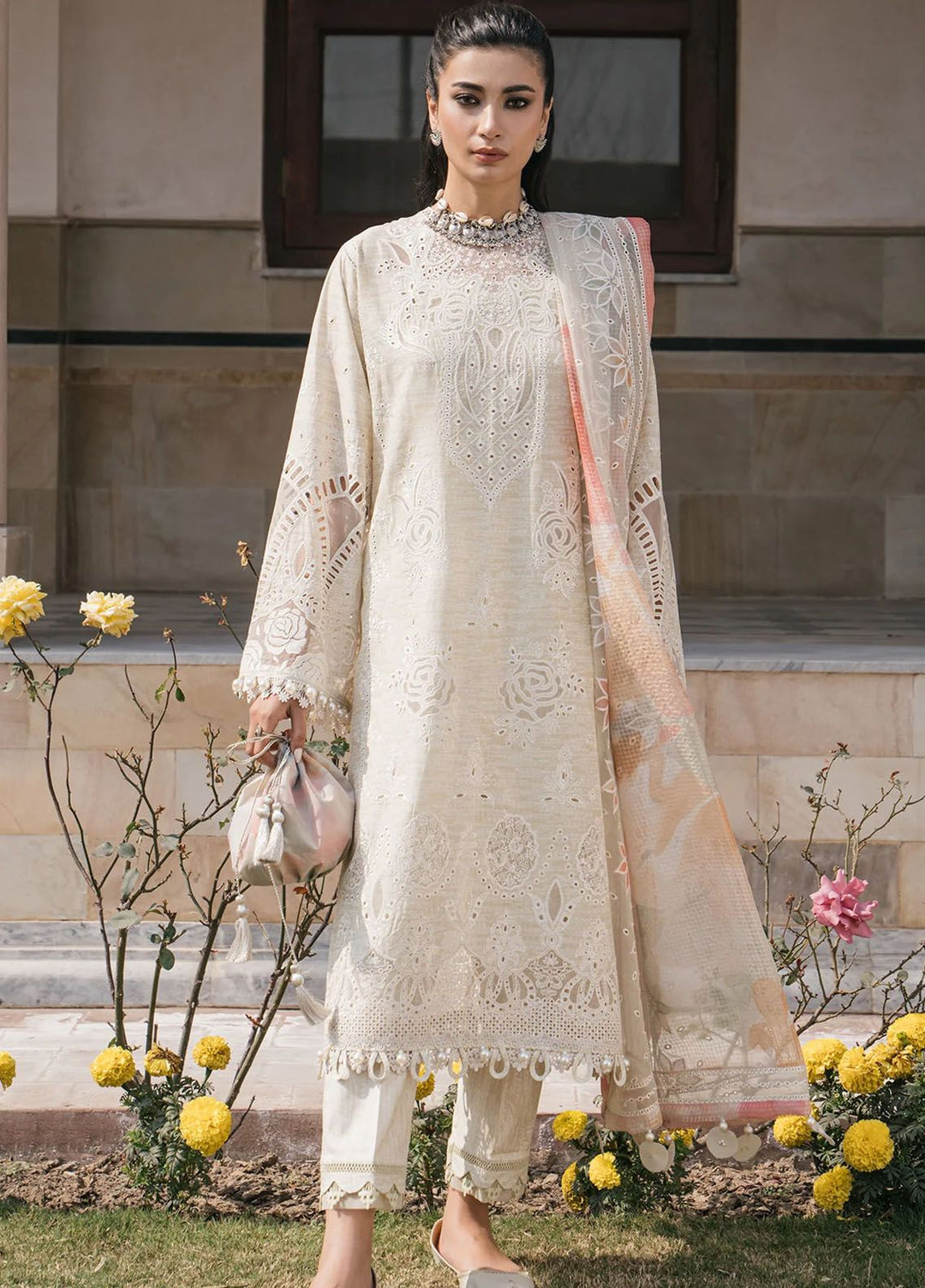 Shahkaar by Jazmin Embroidered Lawn Suits Unstitched 3 Piece JZ24SK D-07 - Festive Collection