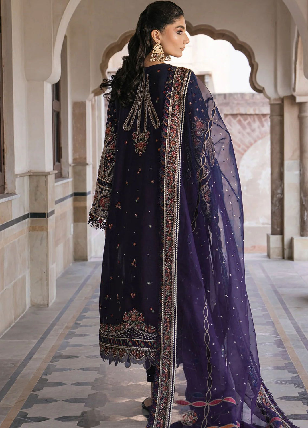 Shahkaar by Jazmin Embroidered Lawn Suits Unstitched 3 Piece JZ24SK D-09 - Festive Collection