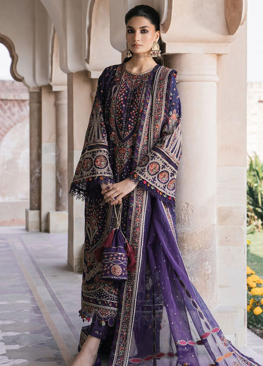 Shahkaar by Jazmin Embroidered Lawn Suits Unstitched 3 Piece JZ24SK D-09 - Festive Collection