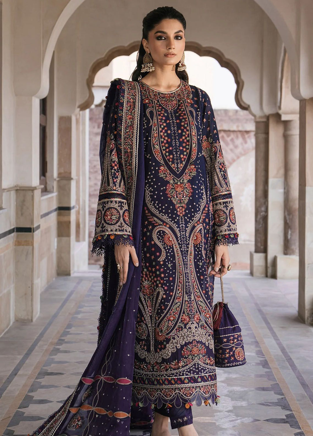 Shahkaar by Jazmin Embroidered Lawn Suits Unstitched 3 Piece JZ24SK D-09 - Festive Collection