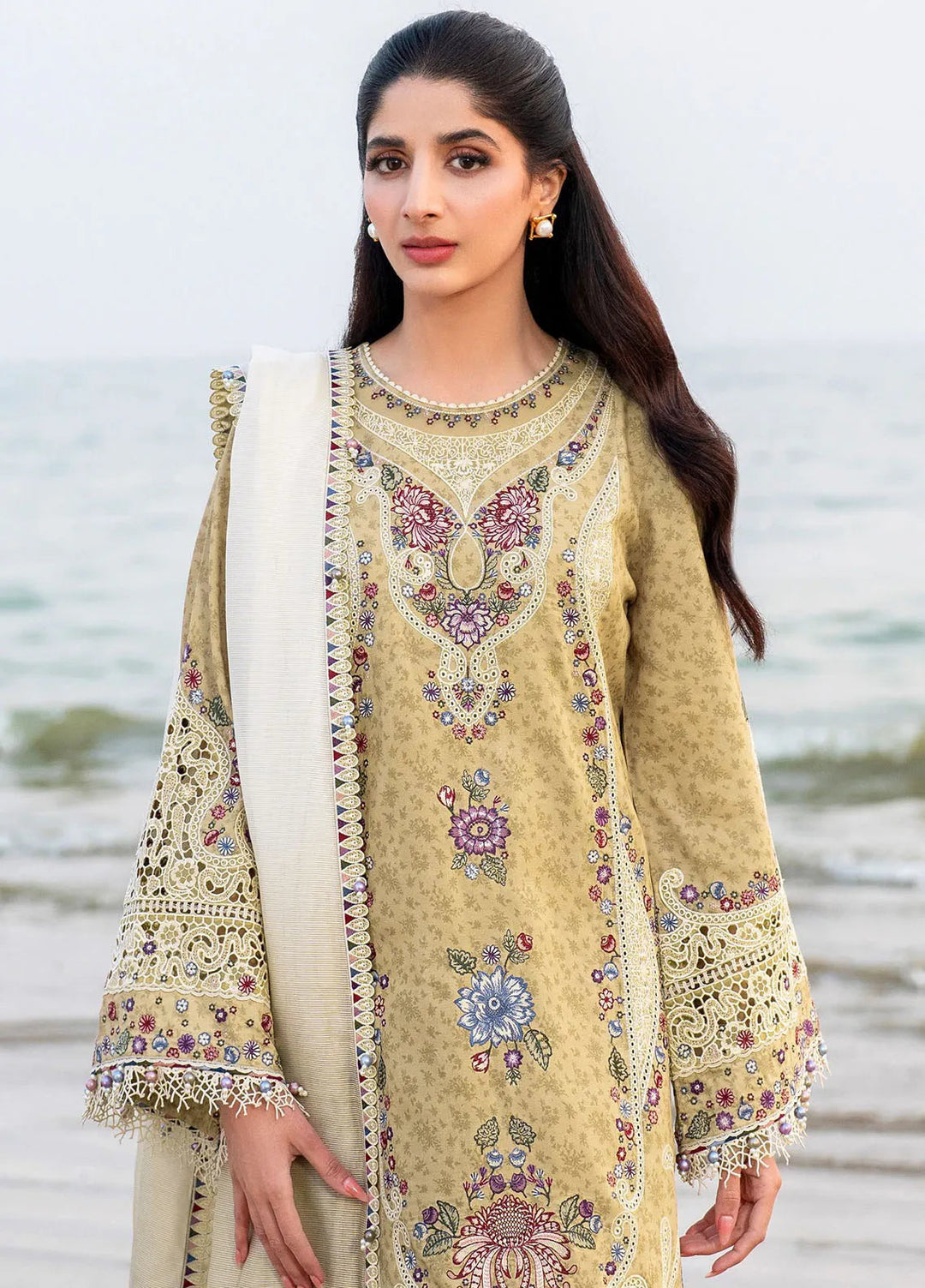 Shahkaar by Jazmin Embroidered Lawn Suits Unstitched 3 Piece JZ25SK SL25-D4 - Summer Collection