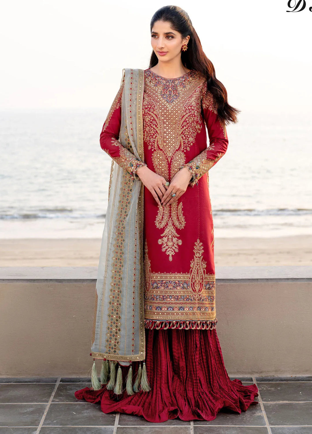 Shahkaar by Jazmin Embroidered Lawn Suits Unstitched 3 Piece JZ25SK SL25-D5 - Summer Collection