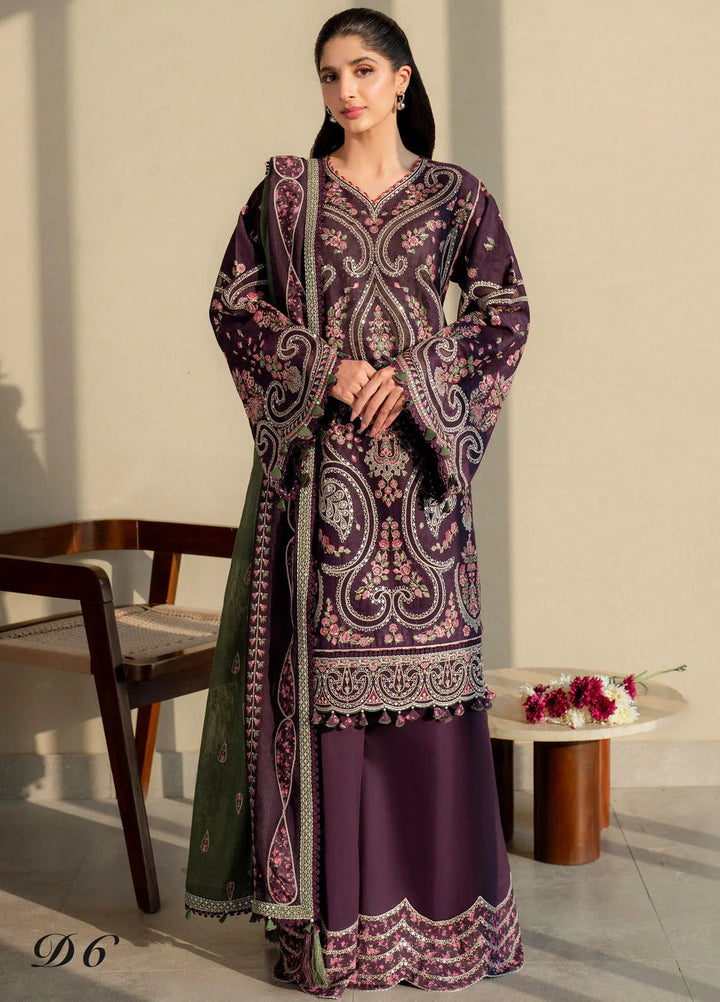 Shahkaar by Jazmin Embroidered Lawn Suits Unstitched 3 Piece JZ25SK SL25-D6 - Summer Collection
