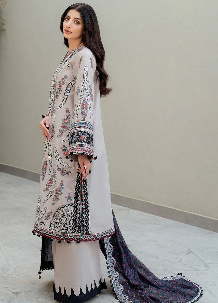 Shahkaar by Jazmin Embroidered Lawn Suits Unstitched 3 Piece JZ25SK SL25-D7 - Summer Collection