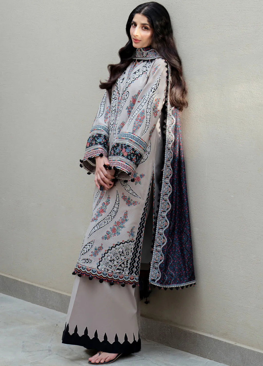 Shahkaar by Jazmin Embroidered Lawn Suits Unstitched 3 Piece JZ25SK SL25-D7 - Summer Collection