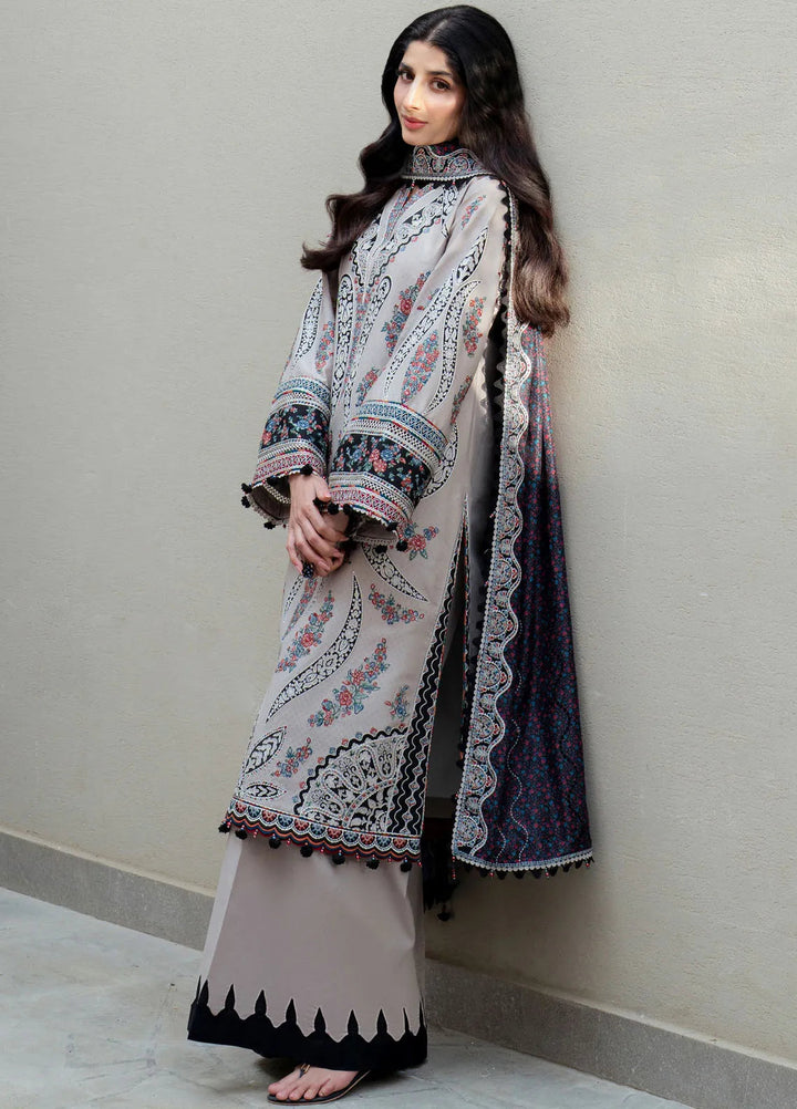 Shahkaar by Jazmin Embroidered Lawn Suits Unstitched 3 Piece JZ25SK SL25-D7 - Summer Collection