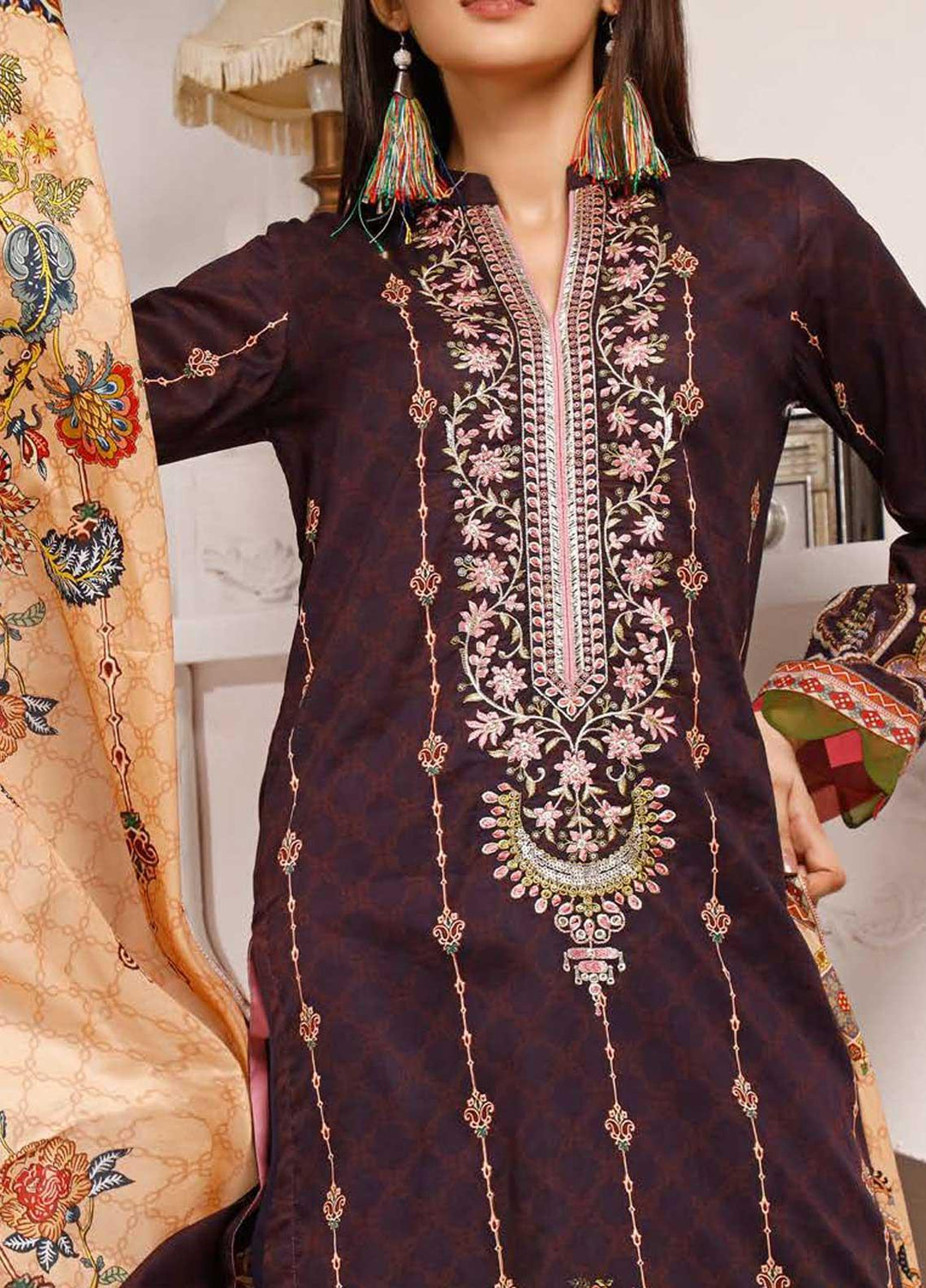 Shahkar by VS Textiles Embroidered Lawn Suits Unstitched 3 Piece VS21SK D-208 - Summer Collection