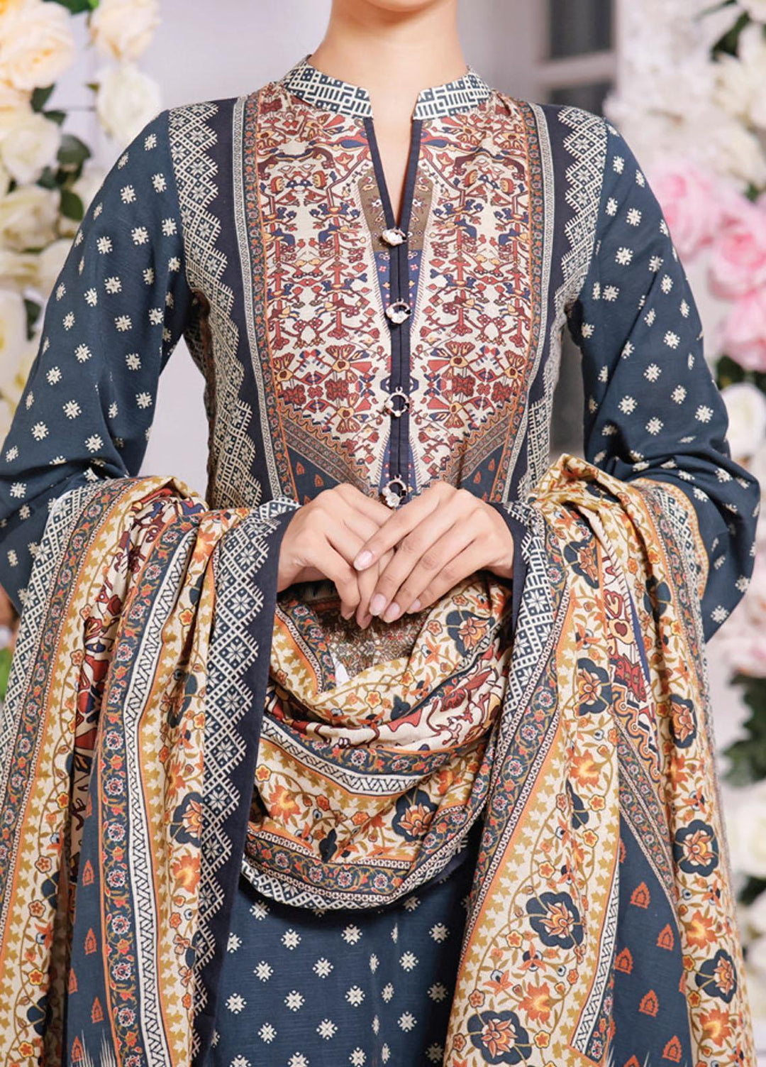 Shahkar by VS Textiles Printed Khaddar Suits Unstitched 3 Piece VS21SHK D-106 - Winter Collection