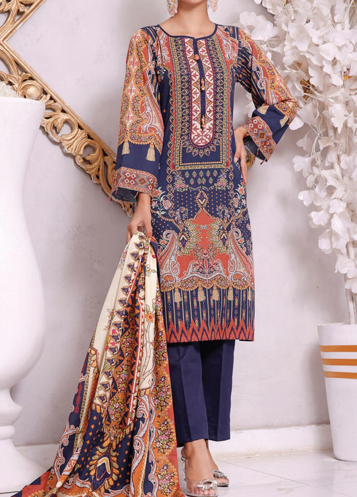 Shahkar by VS Textiles Printed Khaddar Suits Unstitched 3 Piece VS21SHK D-113 - Winter Collection