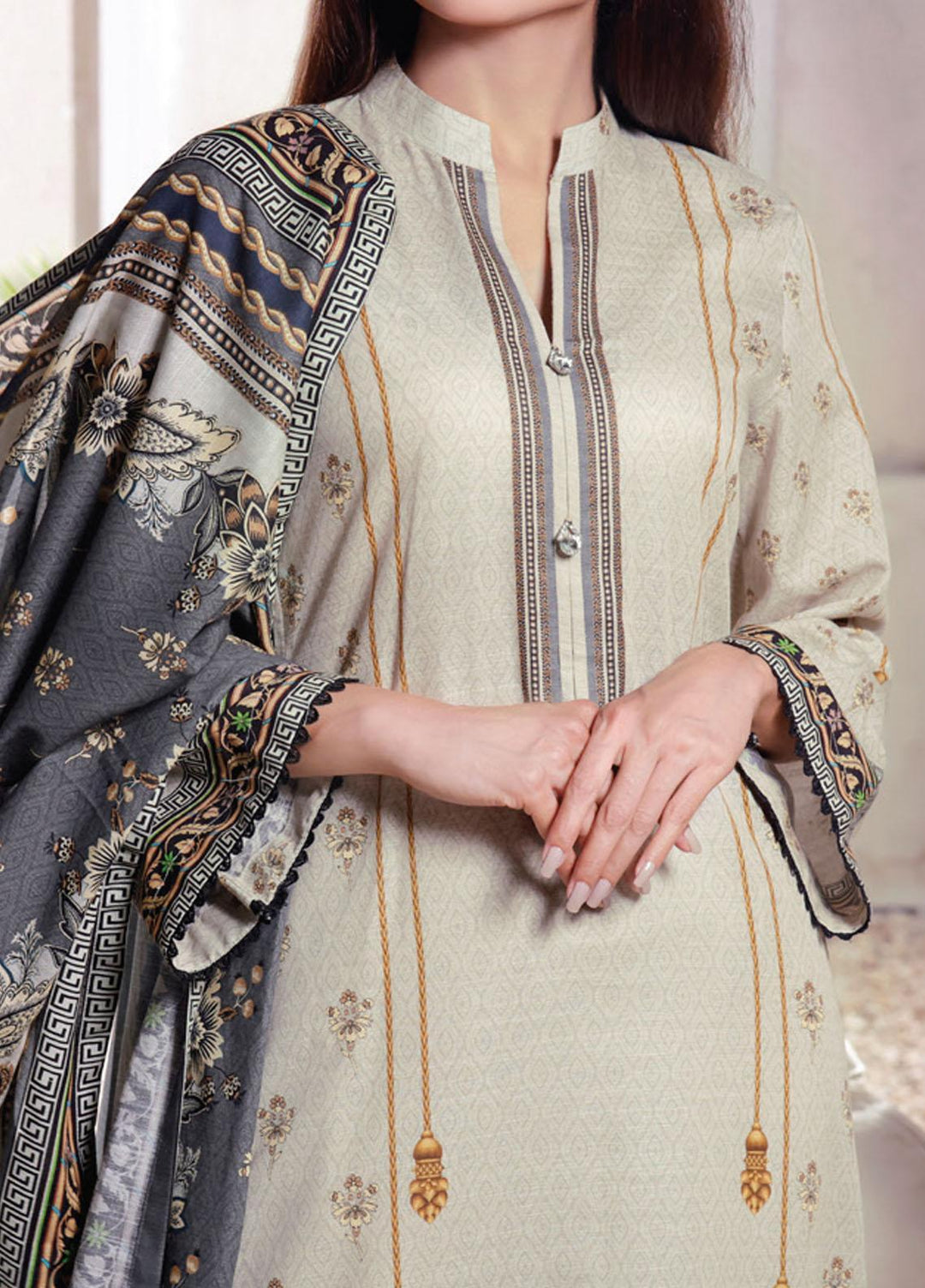 Shahkar by VS Textiles Printed Khaddar Suits Unstitched 3 Piece VS21SHK D-123 - Winter Collection